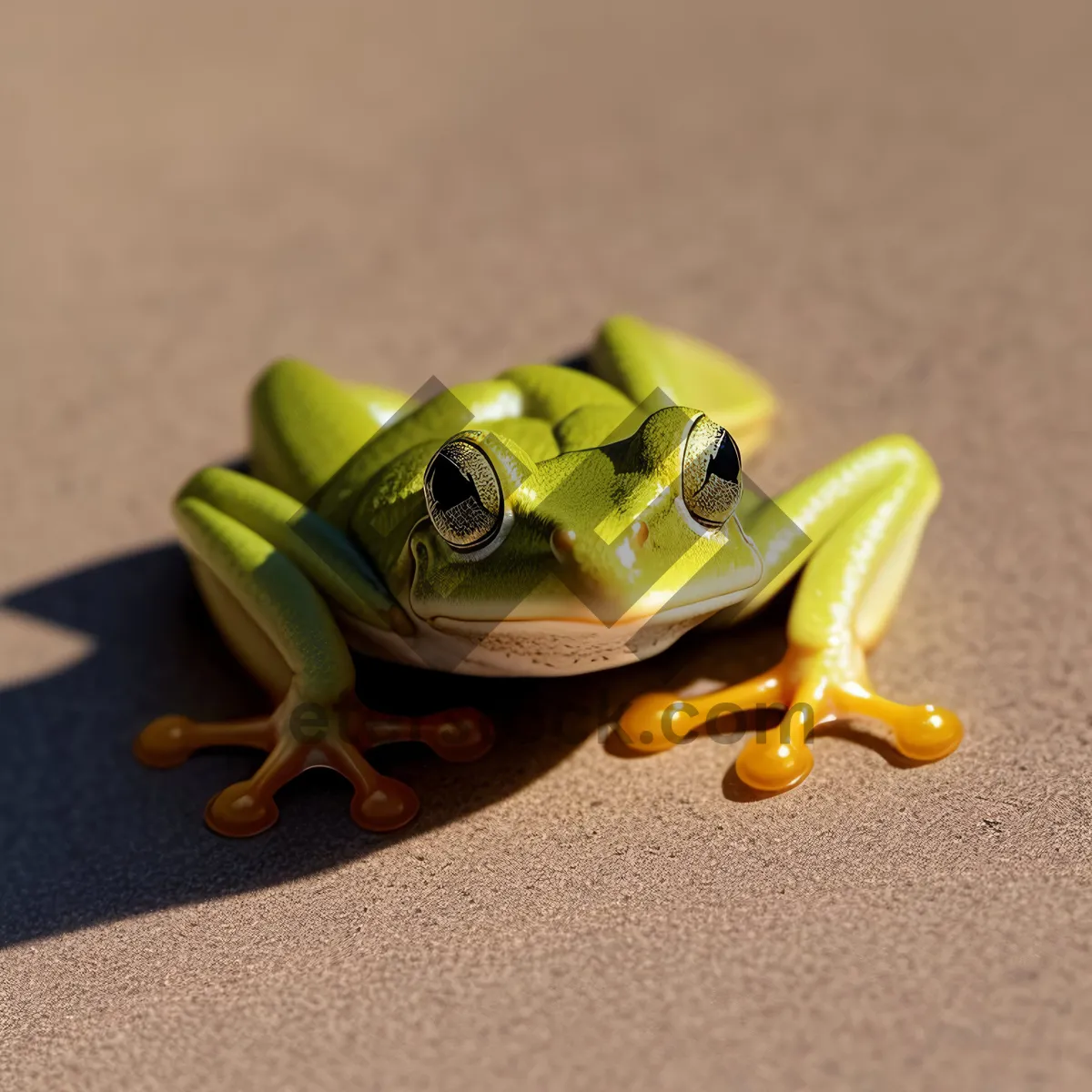 Picture of Vibrant-eyed Tree Frog Peeping Through Foliage