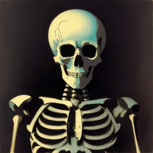 Skeletal Horror: Frightening skull mask embodies death.