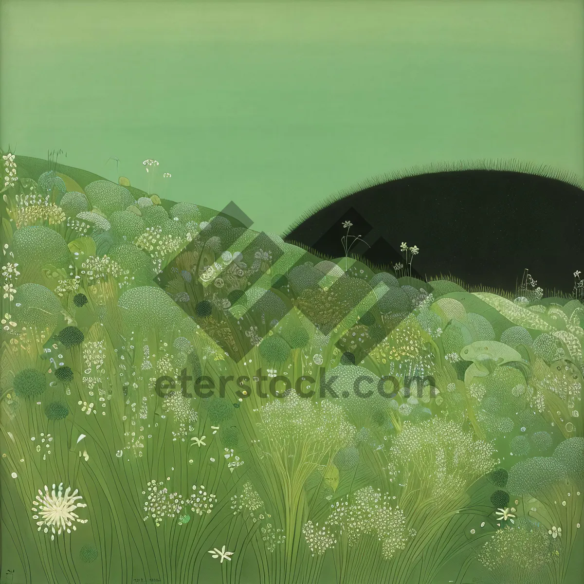 Picture of Aquatic Plant: Fresh Raindrop on Wet Leaf