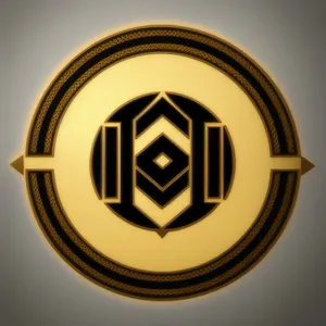 Golden Shiny Button: Modern 3D Metallic Symbol