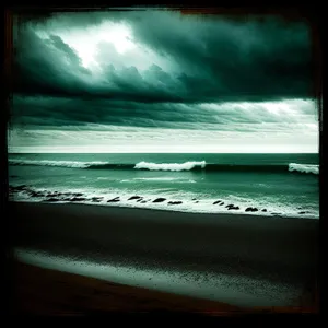 Serenity at Sunset: Beach, Waves, and Paradise