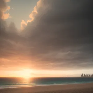 Golden Coastal Sunset by the Tranquil Ocean