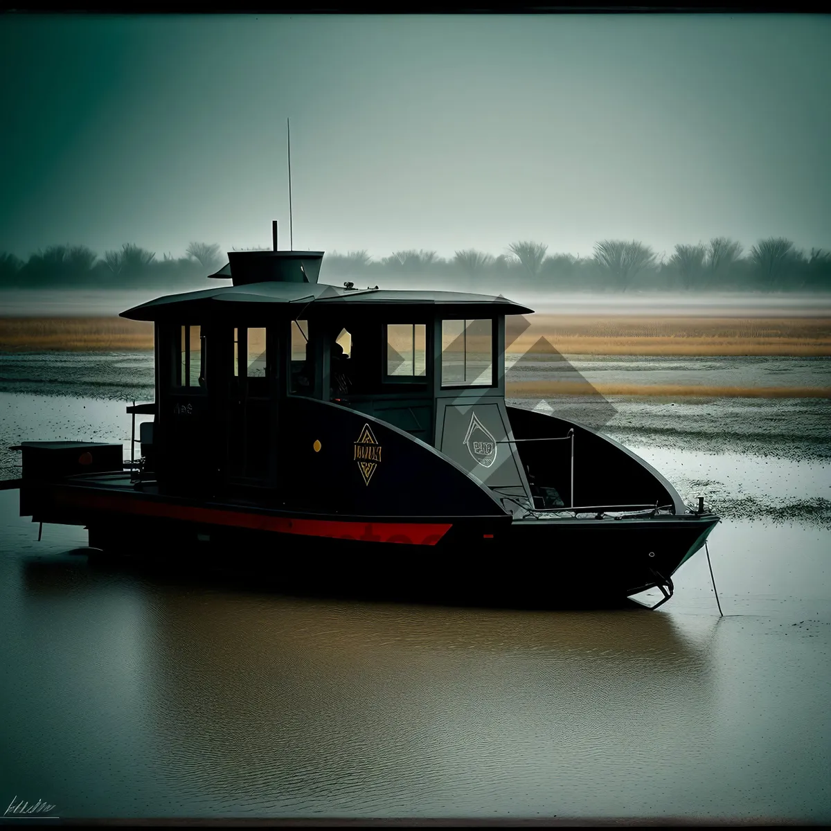 Picture of Seaside Vessel in Tranquil Bay