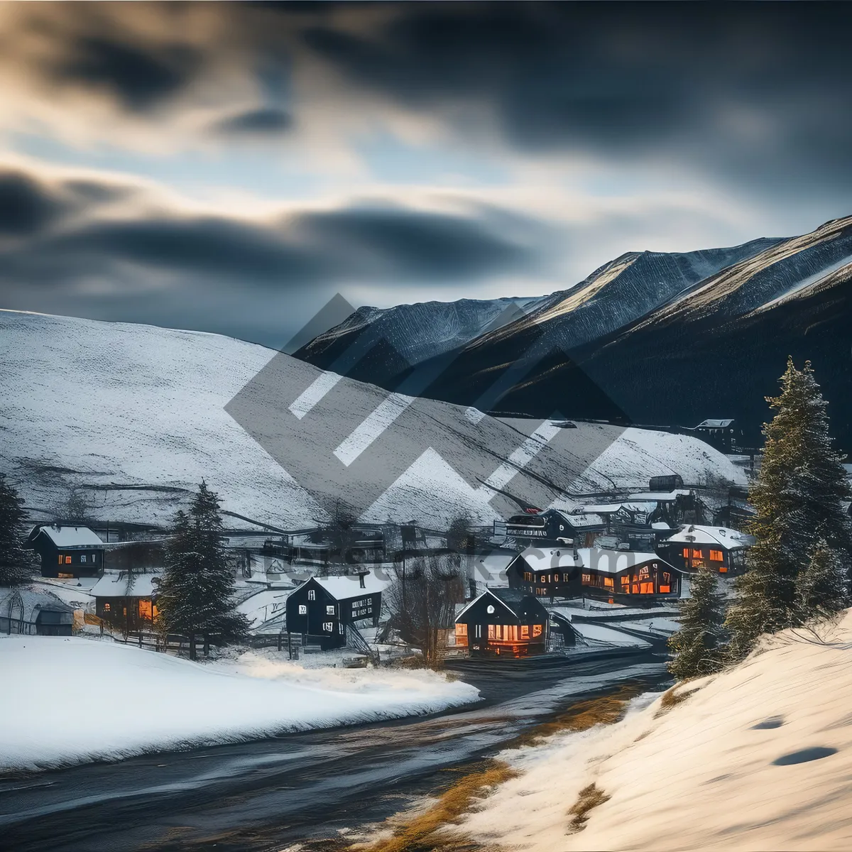 Picture of Winter Wonderland: Snow-covered Trees and Mountains
