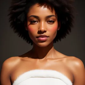 Sultry Afro Beauty in Elegantly Posed Studio Shot