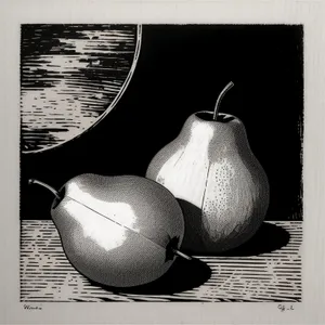 Ripe pear in brassiere-shaped vessel: a fruitful celebration!