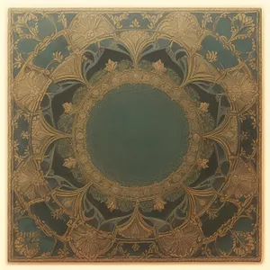 Antique Ornate Arabesque Frame with Grunge Golden Texture