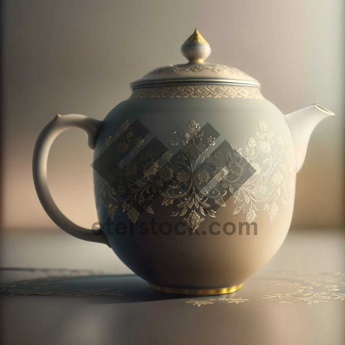 Picture of Traditional Ceramic Teapot for Hot Beverages