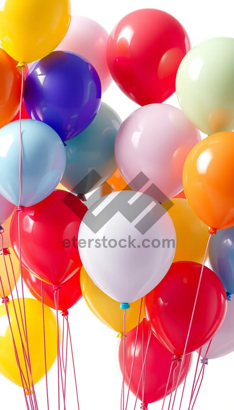 Picture of Colorful party decorations with balloons and confetti