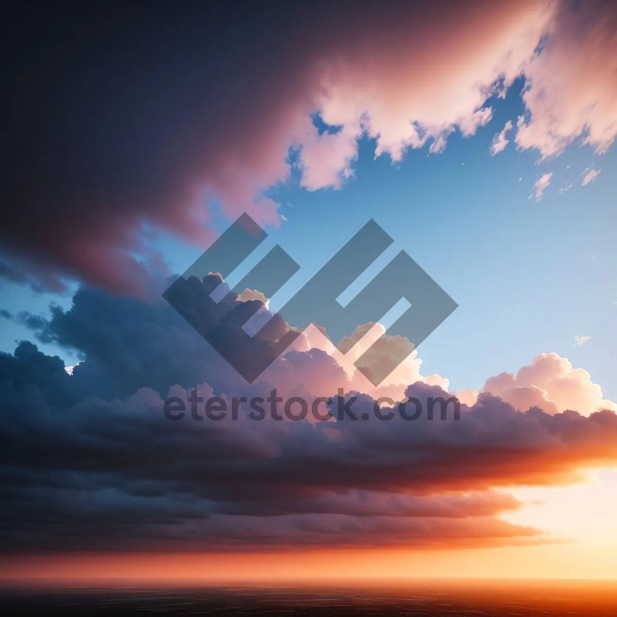 Picture of Vibrant Sunset Sky with Colorful Clouds