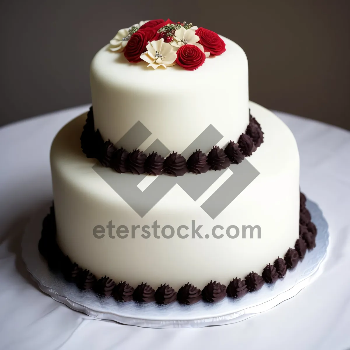 Picture of Delicious Polka Dot Chocolate Cake with Vanilla Icing