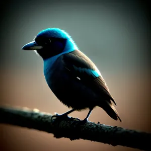 Vibrant Jay perched on branch with captivating feathers.