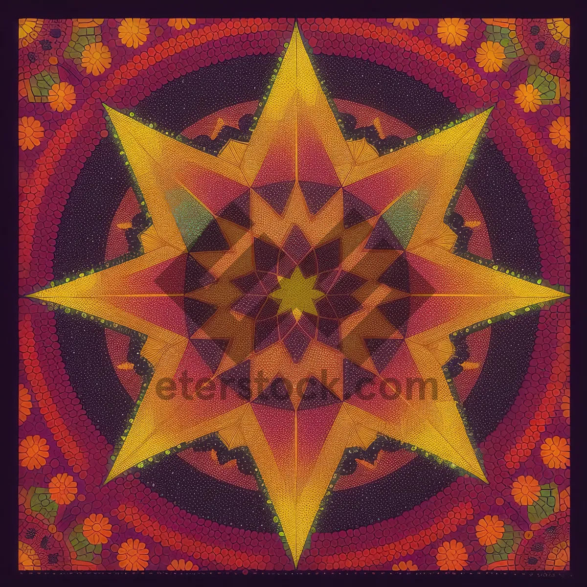 Picture of Colorful Kaleidoscope Mosaic Art Design