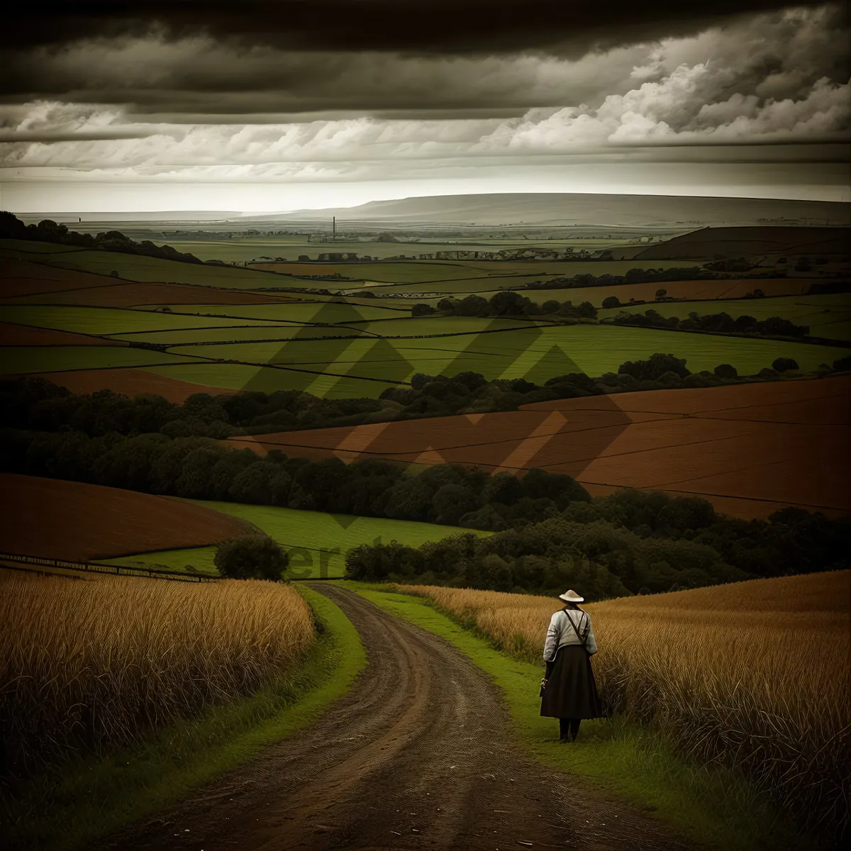 Picture of Scenic Countryside Landscape with Rolling Hills