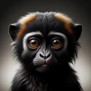 Furry Primate Portrait: Cute Baby Ape in the Wild