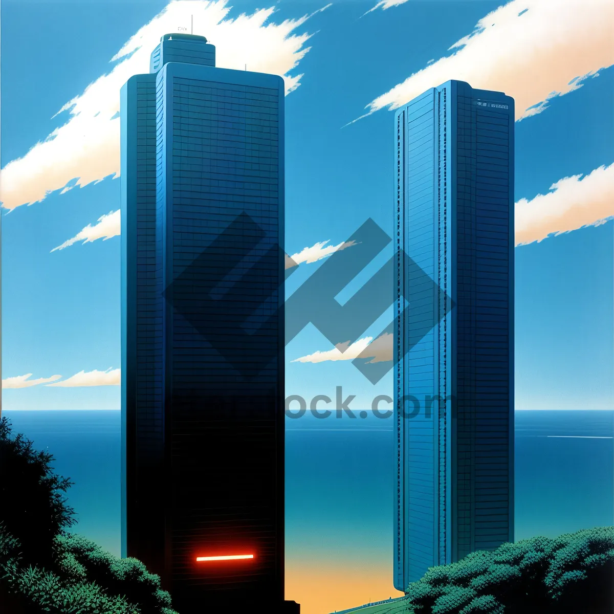 Picture of Urban Skyscraper Tower: Modern Corporate Cityscape