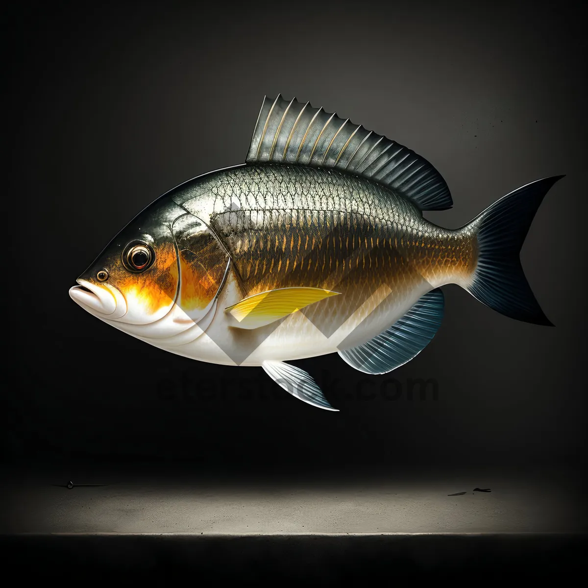 Picture of Orange Goldfish Swimming in Aquarium