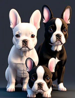 Adorable Bulldog Puppy Portrait - Purebred Wrinkle Cutie