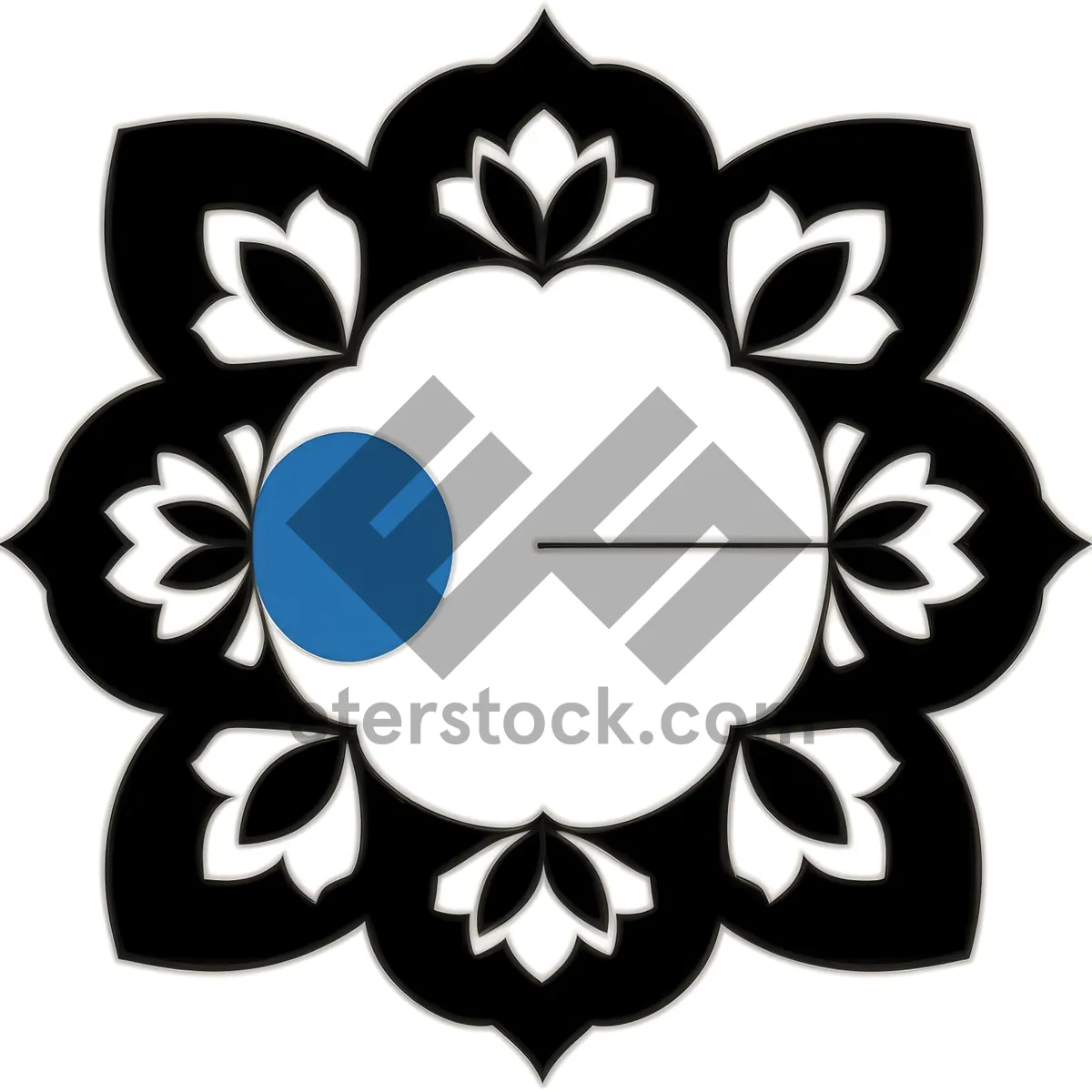 Picture of Black Floral Heraldry Design Icon