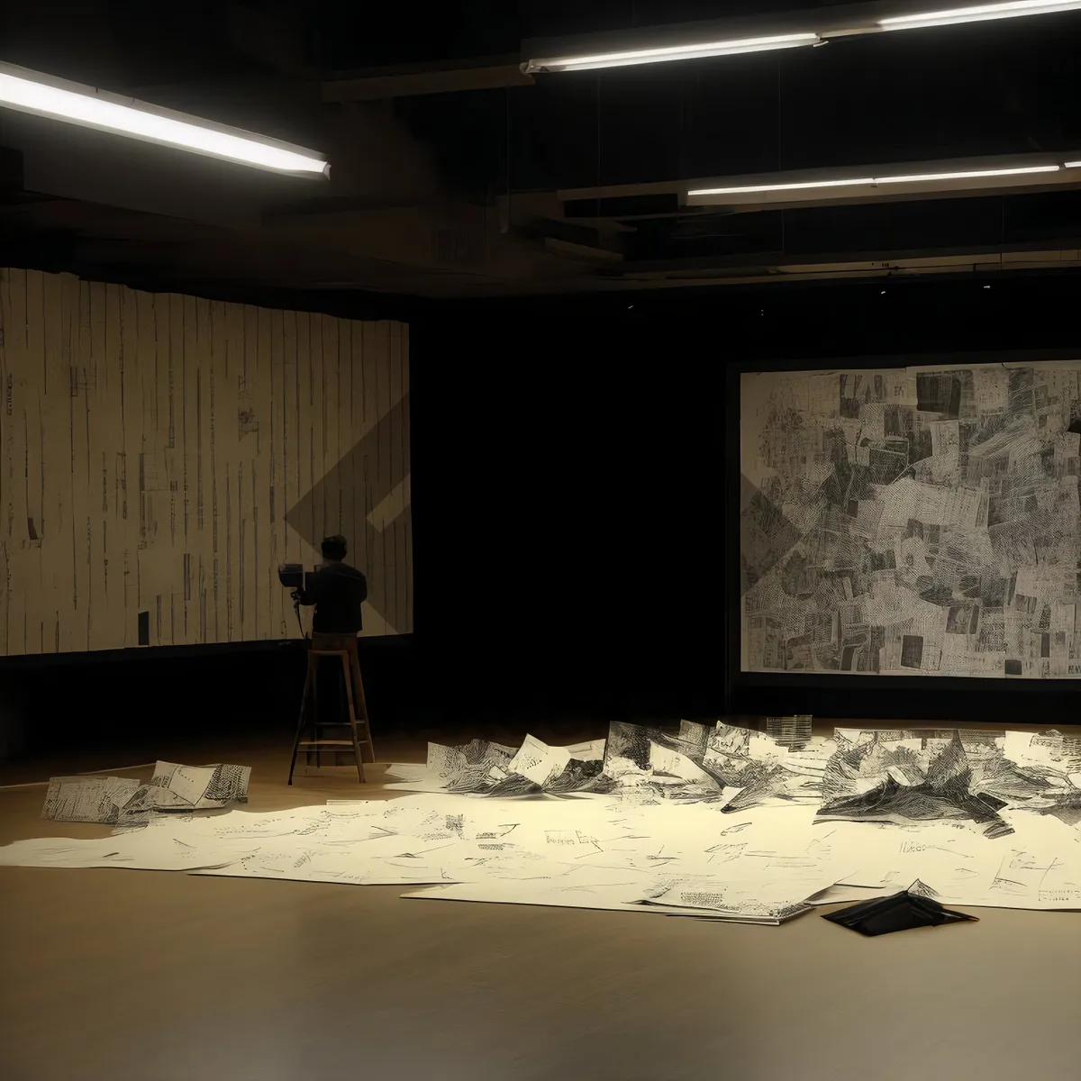 Picture of Modern luxury interior design with wood and light.