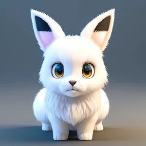 Fuzzy White Kitten with Whiskers and Adorable Eyes