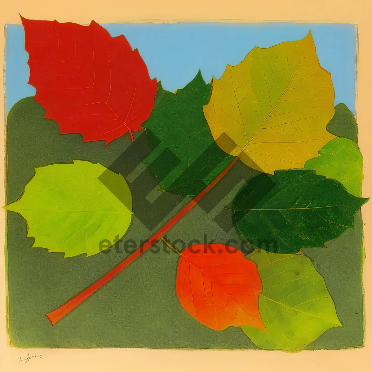 Picture of Vibrant Garden Nasturtium Leaf Pattern