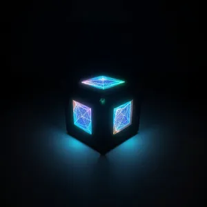 Glossy black glass button with 3D shiny design