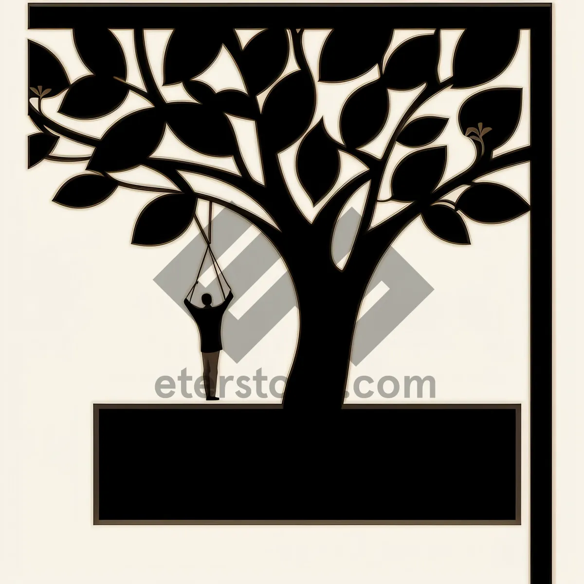 Picture of Floral Branch Silhouette: Summer Decorative Stencil Design
