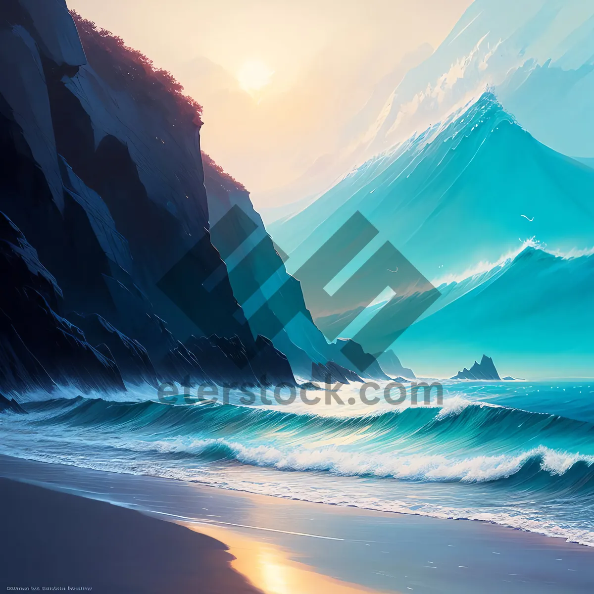 Picture of Serene Horizon: A Breathtaking Sunset over the Lake