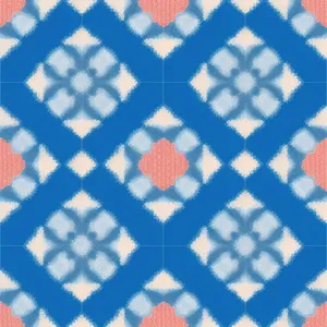 Geometric retro square tile pattern design