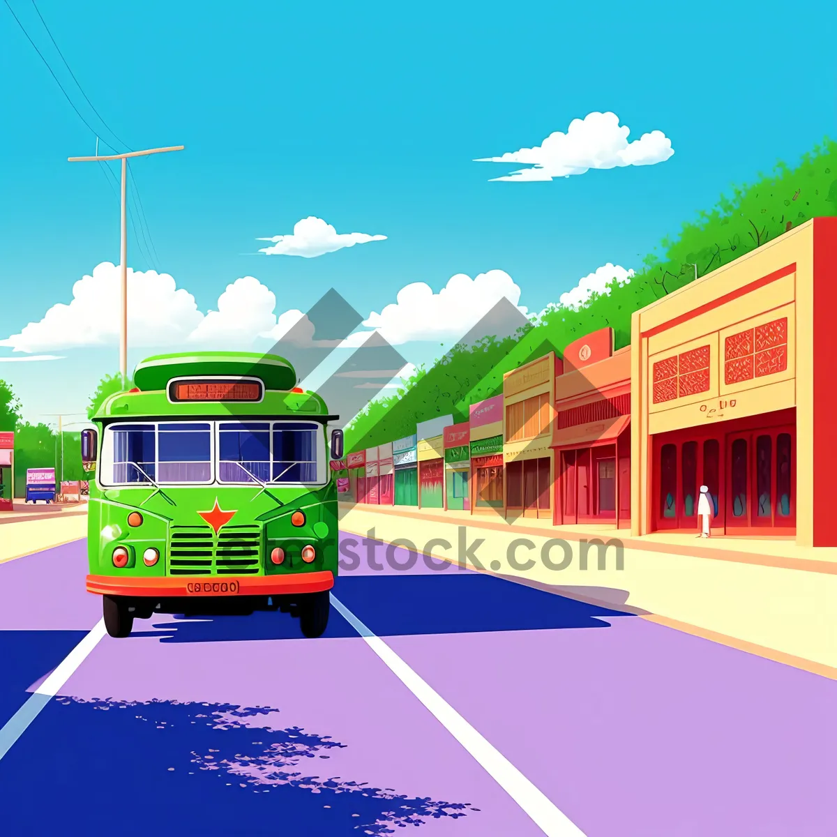 Picture of City Skyline Transportation: Architectural Travel by Bus