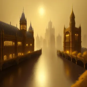 London Cityscape by Night: Splendid Westminster Bridge and Tower