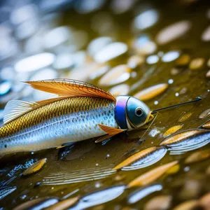 Vibrant Tropical Underwater Fish with Orange Fin