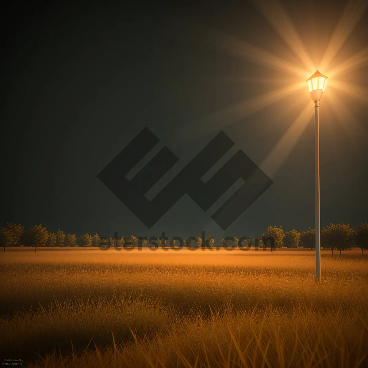Picture of Vibrant Sunset over Rural Summer Landscape