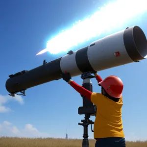 Skybound Aircraft Through Field Glasses