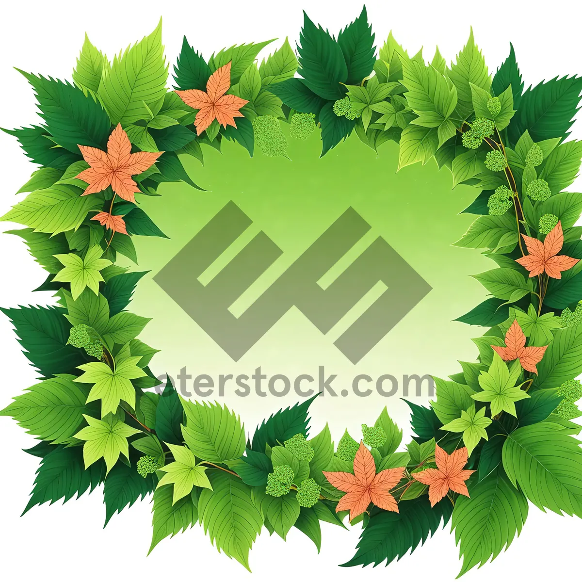 Picture of Spring Maple Leaf Floral Frame