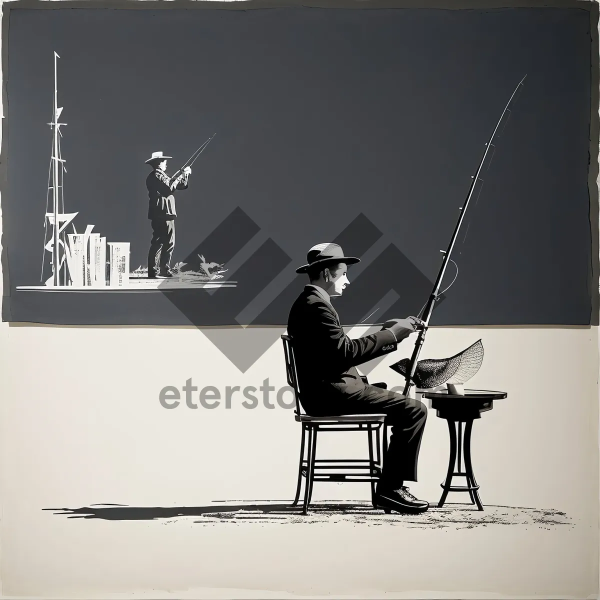 Picture of Silhouette of Man Playing Piano on Grand stage