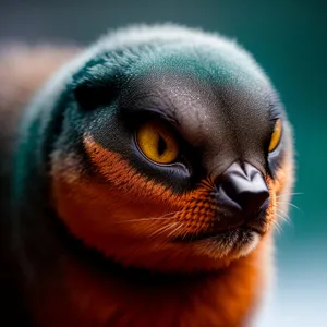Feline Eyes: Captivating gaze of a stunning macaw.