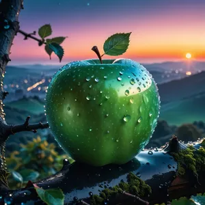 Golden Delicious Apple Decoration on Holiday Tree - Edible Fruit