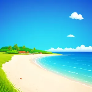 Serene Summer Skies Over Coastal Meadow