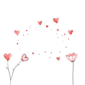 Romantic Floral Heart Silhouette Design for Valentine's Day