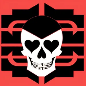 Pirate Reformer: A Black Heraldry Symbol with Hippie Art Design