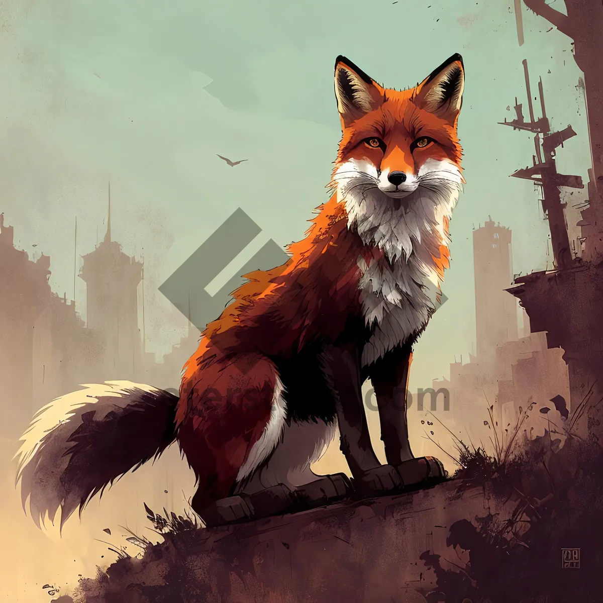 Picture of Furry Fox with Captivating Eyes