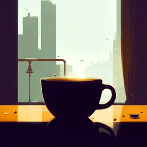 Hot Cup of Coffee on Breakfast Room Table