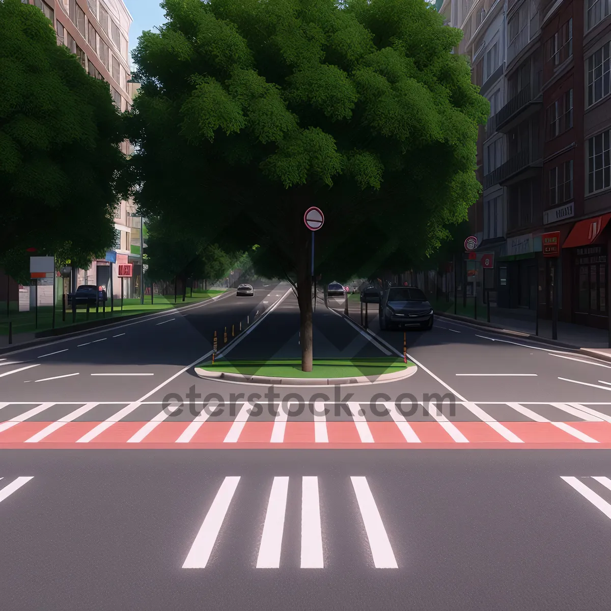 Picture of Urban Trampoline: City Intersection with Architectural Fountain