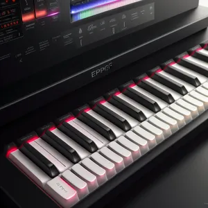 Electronic Keyboard: Synthesizer Sound Instrument with Black Keys