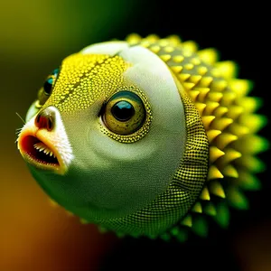 Vibrant-eyed Tropical Chameleon in Yellow