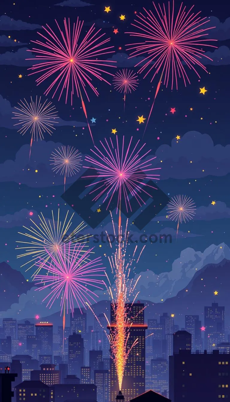 Picture of New Year Firework Display in the Night Sky