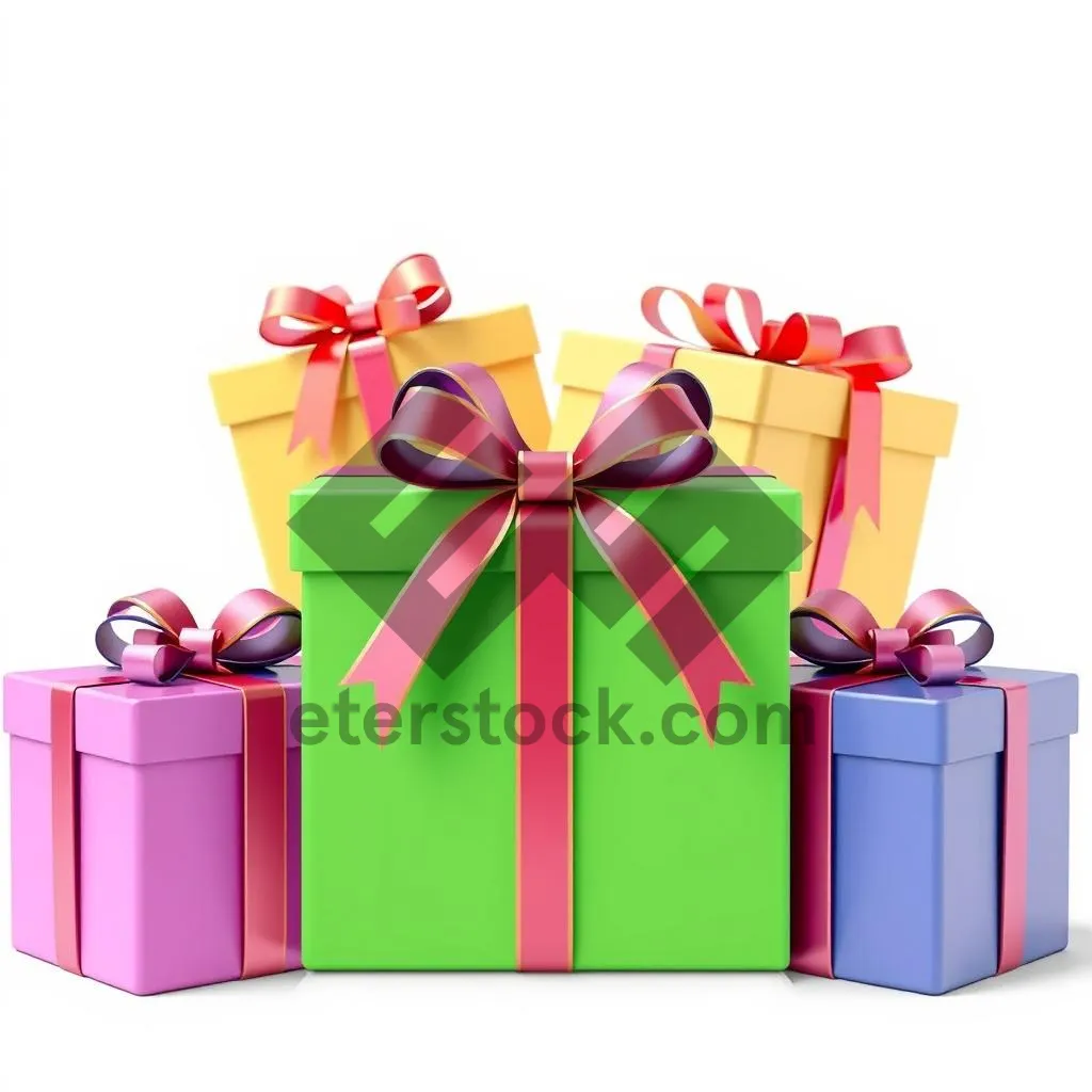 Picture of Shiny gift box with ribbon and bow