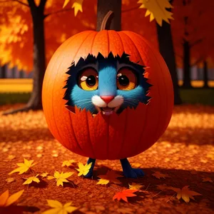 Spooky Jack-o-Lantern Illuminates Autumn Night